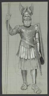 Costume design for Wotan as the god of war by Hans Thoma (1839–1924); illustration/drawing for