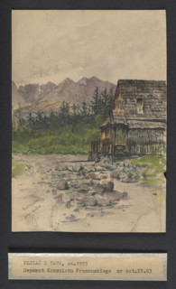 Landscape from the Tatra Mountains, Gerson, Wojciech (1831–1901), draughtsman, wooden architecture,