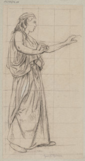 Woman with Outstretched Hands; Hans Thoma (1839–1924); draughtsman; dance; dancers; sketches for