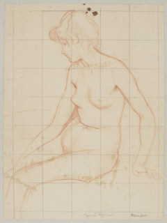 Female nude; Hans Thoma (1839–1924), draughtsman; studies for paintings; female nudes; former