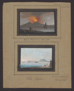 The eruption of Vesuvius in 1819; Camillo de Vito (fl. 1794–1845), draughtsman; subject: Vesuvius