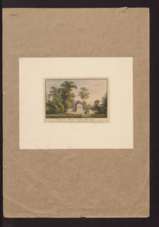 Monument erected to Prince Józef Poniatowski in Leipzig; graphic print depicting monument to Prince