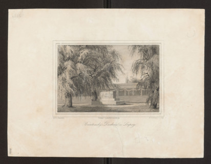 Monument erected to Prince Józef Poniatowski in Leipzig; lithograph by Fritzsche, J. G.; Carl