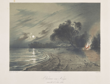 Bivouac am Xingu, from the series 'Skizzen zu dem Tagebuche von Adalbert Prinz von Prussen.