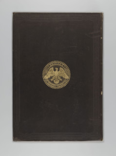 Album binding titled 'Skizzen zu dem Tagebuche von Adalbert Prinz von Prussen, 1842-1843.' Maker: