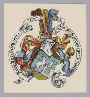 Buchplate (bookplate) for Fritz Amberger (1869–1948), 1901. Graphic print, 11.2 × 10.4 cm. Designed
