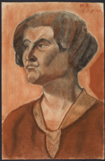 Portrait of a Woman (Rembowska, Hanna, 1912–1947), portrait study made during studies at the Warsaw