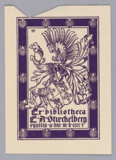 Ex bibliotheca EA Stueckelberg equitis ad^ni mdccci; Rheude, Lorenz Max (1863–1939), graphic