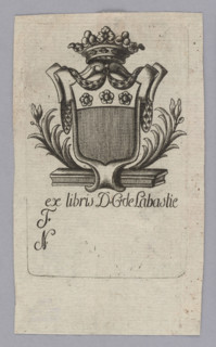 Ex libris DG de Labastie; bookplate by Fogasse after Paul-André de La Bastie (1756–1830) and