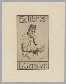 Ex libris L. Gerster; Heinrich Feh (1836–1908), publisher; Albert Anker (1831–1910), graphic