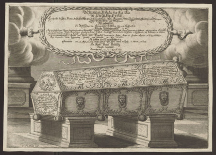 Sarcophagus of Margareta Brahe, Duchess of Hesse-Homburg. Engraver: Johann Philipp Thelott