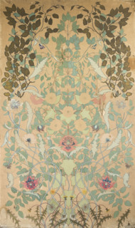 Cardboard with floral decoration; Zofia Rudnicka (fl. post-1900), painter; plants; decoration