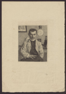 Jasinski en veste bleu, Vallotton, Félix (1865–1925), graphic artist, France; dedication to
