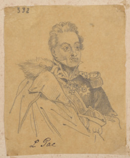 General Ludwik Michal Pac, drawing after 1870 by Wladyslaw Czachórski (draughtsman), ink and wash