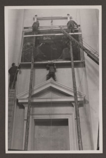 'Hanging Pictures in the Cathedral', photographer Edmund and Boleslawa Zdanowscy, cathedral