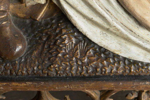 Crucifixion Polyptych from Pruszcz — middle part: carved wooden altarpiece panel depicting the Road