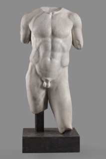 Torso of a Man in the Type of Apollo Omphalos, Roman workshop, restitution, Apollo (mythology),