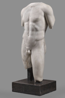Torso of a Man in the Type of Apollo Omphalos, Roman workshop, restitution, Apollo (mythology),