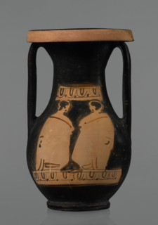 Red-figure pelike, Attic workshop; pelike (vessel), antique vessel of pink clay. Slightly matte