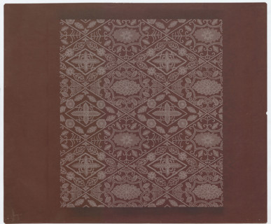 Ise katagami dyeing stencil (kôshi) with chrysanthemums and geometric patterns, Ôsugi, Ishimi
