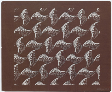 Ise katagami dyeing stencil - night and day chrysanthemum (chûya kiku) ?? ???, Ôsugi, Ishimi (1936-
