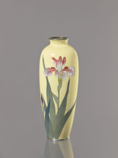 Vase, Ôta, Jinnoei (fl. ca. 1870–1920), Japanese, irises and flowers, Meiji period (1868–1912),