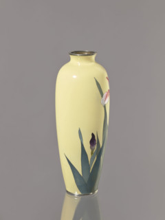 Vase, Ôta, Jinnoei (fl. ca. 1870–1920), Japanese, irises and flowers decoration, Meiji (1868–1912),