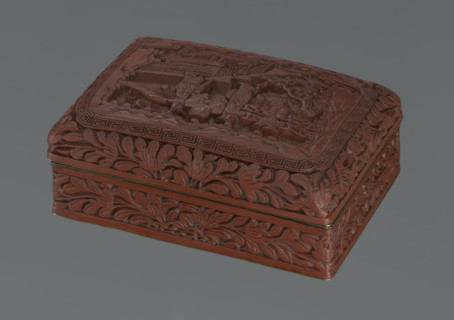 Box with a lid, Chinese art, Chinese, boxes, figurative scenes, landscape motifs, Qing (1644–1911),