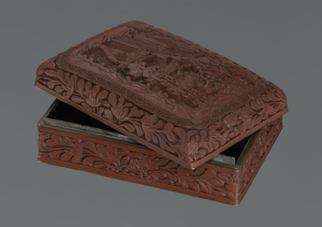 Box with a lid; Chinese, Qing (1644–1911), 19th/20th century. Porcelain box decorated with