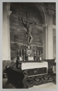 Crucifix, photograph by Jan Bulhak (1876–1950), 1931. Interior of Vilnius Cathedral (Archcathedral