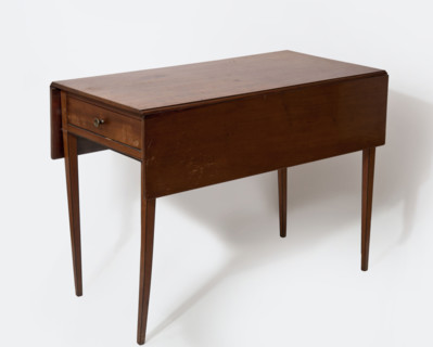 Table, flaps, neoclassicism (style), mahogany. Rectangular table with flaps on the long sides and a