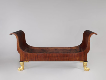 Bed, animal paws, Empire (style), bedrooms, Empire bed, mahogany, with S-shaped outward-curving