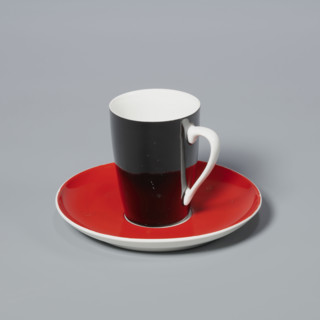 Cup and saucer from the 'Goplana' coffee set; Cmielów Porcelain and Ceramic Products Factory