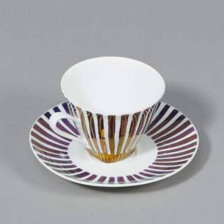 Cup and saucer from the 'Carry' coffee set, manufacturer Cmielów SA Porcelain and Ceramic Products