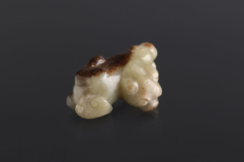 Lion paperweight; carved stone; artist: Fyodor Vasilyevich Rubiec-Masalski (1865–1920?); Chinese;