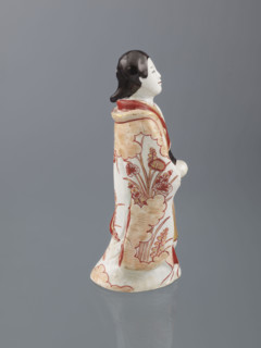 Beauty (bijin), Japanese, Edo period (1603–1868), 19th century; imari porcelain figurine of a woman