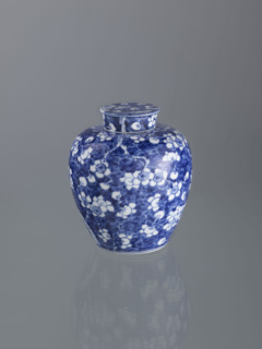Ginger vessel with lid; Chinese; Qing dynasty (1644–1911); spice vessel; decorative vessel; cracked