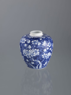 Ginger vessel with lid, Chinese, Qing (1644–1911), spice vessel, decorative vessel, cracked-ice