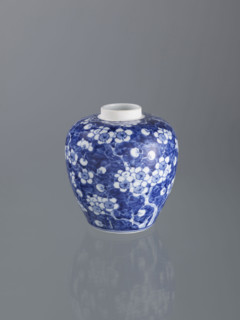 Ginger vessel with lid; Chinese; Qing (1644–1911); spice vessel; decorative vessel; cracked ice