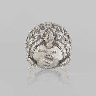Salt cellar; Indian; plant tendril and floral motifs; salt and spice vessel; plant ornament; 19th
