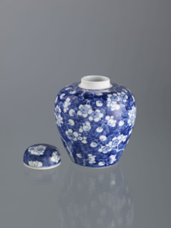 Ginger vessel with lid; Chinese; Qing (1644–1911); spice vessel; decorative vessel; cracked-ice