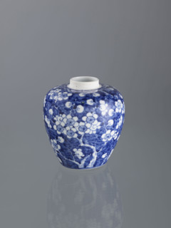 Ginger vessel with lid; Chinese, Qing dynasty (1644–1911); 19th century; porcelain spice vessel;