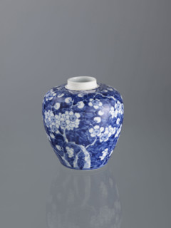 Ginger vessel with lid; Chinese; Qing (1644–1911); spice vessel; decorative vessel; cracked ice