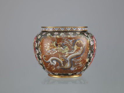 Vase with cover; Japanese; Meiji period (late 19th century, 1868–1912); cloisonné enamel; decorated