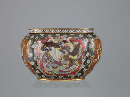 Vase with cover, Japanese, Meiji (late 19th century, 1868–1912); cloisonné enamel; decorated with