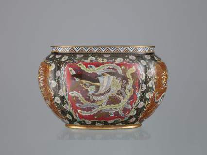 Vase with cover; Japanese; Meiji period (late 19th century, 1868–1912); cloisonné (enamel);