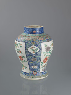 Vase, Chinese art, Chinese, Qing (1644–1911), lotuses, peonies, chrysanthemums, plum trees, birds,