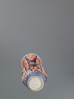 Vase with peonies and sakura, Imari ware, Meiji period (1868–1912), decorated with phoenixes (hoo),