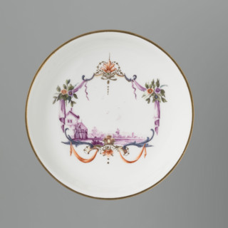Bowl saucer, Koenigliche Porzellain Fabrique, Meissen (1710–1763), manufacturer; ca. 1750; Meissen;