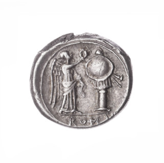 Victoria (personification); Jupiter (mythology); head of Jupiter; trophies; Victoria crowning;